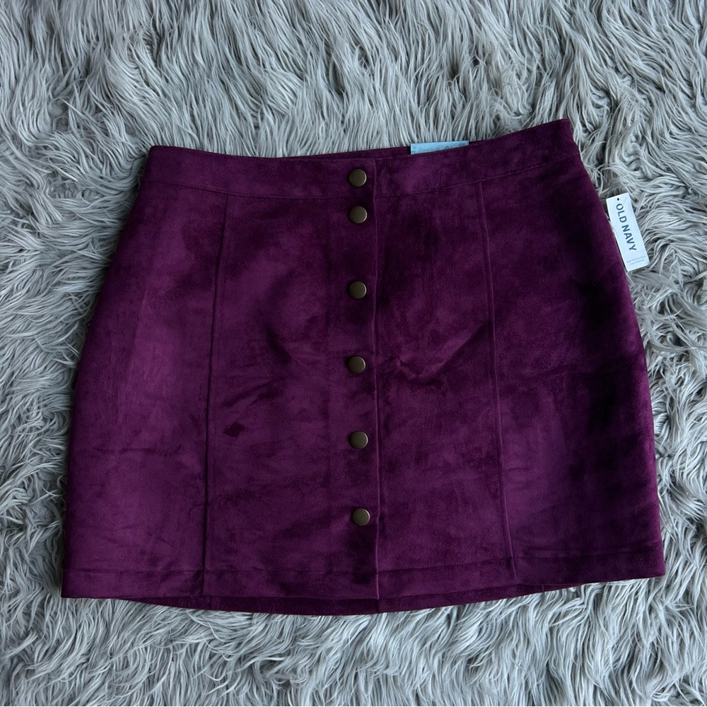 Faux Suede Purple Skirt